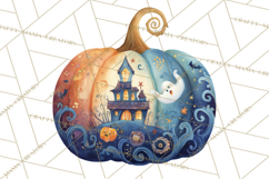 Halloween Scene Pumpkins Clipart PNG, Spooky Halloween Png Product Image 3