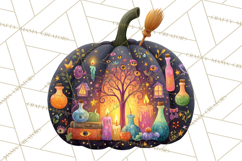 Halloween Scene Pumpkins Clipart PNG, Spooky Halloween Png Product Image 5