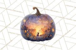 Halloween Scene Pumpkins Clipart PNG, Spooky Halloween Png Product Image 3
