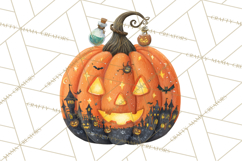 Halloween Scene Pumpkins Clipart PNG, Spooky Halloween Png Product Image 4