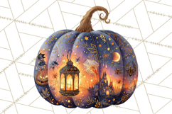 Halloween Scene Pumpkins Clipart PNG, Spooky Halloween Png Product Image 5