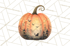 Halloween Scene Pumpkins Clipart PNG, Spooky Halloween Png Product Image 2