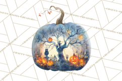 Halloween Scene Pumpkins Clipart PNG, Spooky Halloween Png Product Image 3