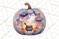 Halloween Scene Pumpkins Clipart PNG, Spooky Halloween Png Product Image 4