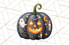 Halloween Scene Pumpkins Clipart PNG, Spooky Halloween Png Product Image 4