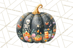 Halloween Scene Pumpkins Clipart PNG, Spooky Halloween Png Product Image 5