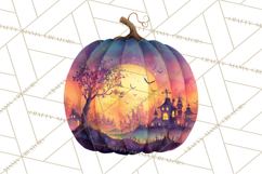 Halloween Scene Pumpkins Clipart PNG, Spooky Halloween Png Product Image 2
