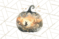 Halloween Scene Pumpkins Clipart PNG, Spooky Halloween Png Product Image 3