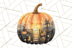 Halloween Scene Pumpkins Clipart PNG, Spooky Halloween Png Product Image 5
