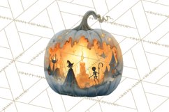 Halloween Scene Pumpkins Clipart PNG, Spooky Halloween Png Product Image 2
