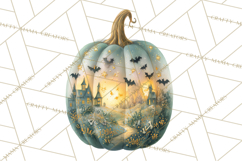 Halloween Scene Pumpkins Clipart PNG, Spooky Halloween Png Product Image 4
