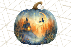 Halloween Scene Pumpkins Clipart PNG, Spooky Halloween Png Product Image 5