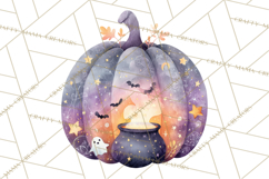 Halloween Scene Pumpkins Clipart PNG, Spooky Halloween Png Product Image 2