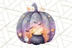 Halloween Scene Pumpkins Clipart PNG, Spooky Halloween Png Product Image 2