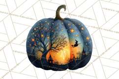 Halloween Scene Pumpkins Clipart PNG, Spooky Halloween Png Product Image 3