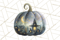 Halloween Scene Pumpkins Clipart PNG, Spooky Halloween Png Product Image 4