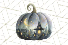 Halloween Scene Pumpkins Clipart PNG, Spooky Halloween Png Product Image 4
