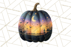 Halloween Scene Pumpkins Clipart PNG, Spooky Halloween Png Product Image 5