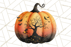 Halloween Scene Pumpkins Clipart PNG, Spooky Halloween Png Product Image 3