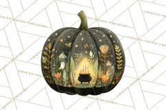 Halloween Scene Pumpkins Clipart PNG, Spooky Halloween Png Product Image 5