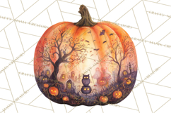 Halloween Scene Pumpkins Clipart PNG Product Image 2