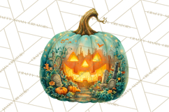 Halloween Scene Pumpkins Clipart PNG Product Image 3