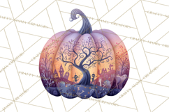 Halloween Scene Pumpkins Clipart PNG, Spooky Halloween Png Product Image 3