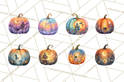 Halloween Scene Pumpkins Clipart PNG Product Image 3