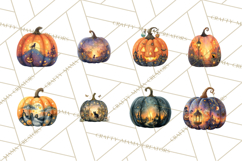Halloween Scene Pumpkins Clipart PNG Product Image 5