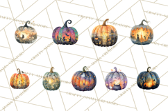 Halloween Scene Pumpkins Clipart PNG Product Image 7