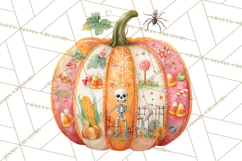 Halloween Scene Pumpkins Clipart PNG, Spooky Halloween Png Product Image 5