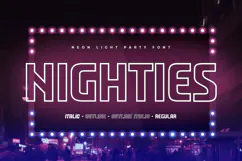 NIGHTIES - Neon Light Party Font Product Image 1