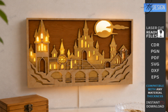 3D Cityscape Layered Laser Cut | Shadow Box | Wall Decor SVG Product Image 1