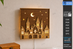3D Cityscape Layered Laser Cut | Shadow Box | Wall Decor SVG Product Image 1