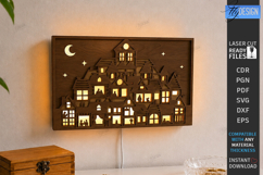 3D Cityscape Layered Laser Cut | Shadow Box | Wall Decor SVG Product Image 1