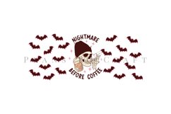 nightmare before coffee coffee mug sublimation wrap glass mug wrap svg presized for 11oz and 15oz glass mug are sublimation files