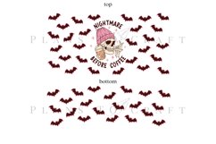 Nightmare Before Coffee Halloween 40oz quencher tumbler sublimation full wrap high resolution transparant background