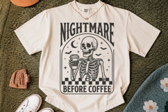 Nightmare Before Coffee Png, Halloween Funny Skeleton Product Image 2