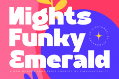 Nights Funky Emerald - New Modern Sans Serif Product Image 1