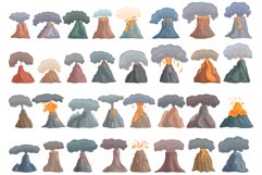 Volcanic eruption icons set cartoon vector. Volcano Product Image 1