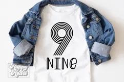 9th Birthday Girl SVG - 9th Birthday Retro - Nine Birthday Product Image 1