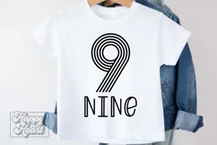 9th Birthday Girl SVG - 9th Birthday Retro - Nine Birthday Product Image 3