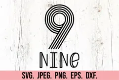 9th Birthday Girl SVG - 9th Birthday Retro - Nine Birthday Product Image 4