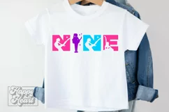 9th Birthday Girl SVG - Nine Ballet Dance Ninth 9 Birthday Product Image 1