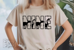 9th Birthday Boy Dinosaur SVG - Nine Dinosaur Shirt PNG Product Image 3