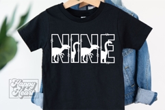 9th Birthday Boy Dinosaur SVG - Nine Dinosaur Shirt PNG Product Image 4