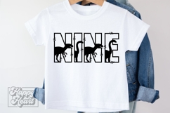 9th Birthday Boy Dinosaur SVG - Nine Dinosaur Shirt PNG Product Image 2