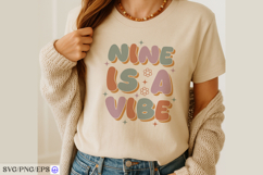 Retro nine is a vibe t shirt design Product Image 3