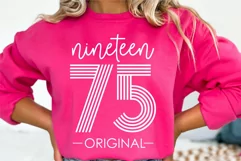 Vintage 1975 Retro SVG - Hello Fifty SVG - 50th Birthday SVG Product Image 2