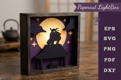 Ninja 3D Paper Lightbox SVG Product Image 1